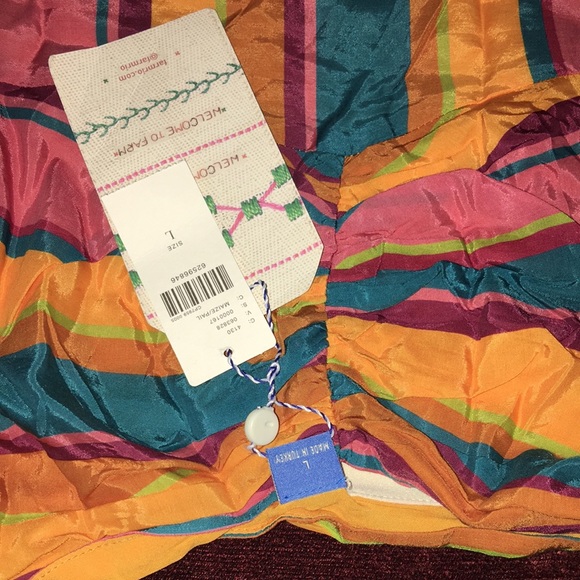 NWT, Anthropologie  Farm Rio Rainbow Striped Midi Dress - Picture 11 of 16
